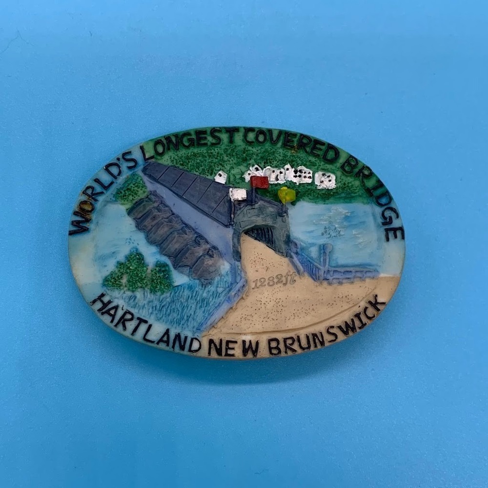 Hartland Longest Covered Bridge‎ New Brunswick Canada Souvenir Fridge Magnet
